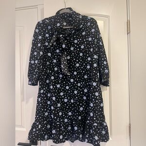 Who What Wear mini Dress - black, blue and white Polka Dots